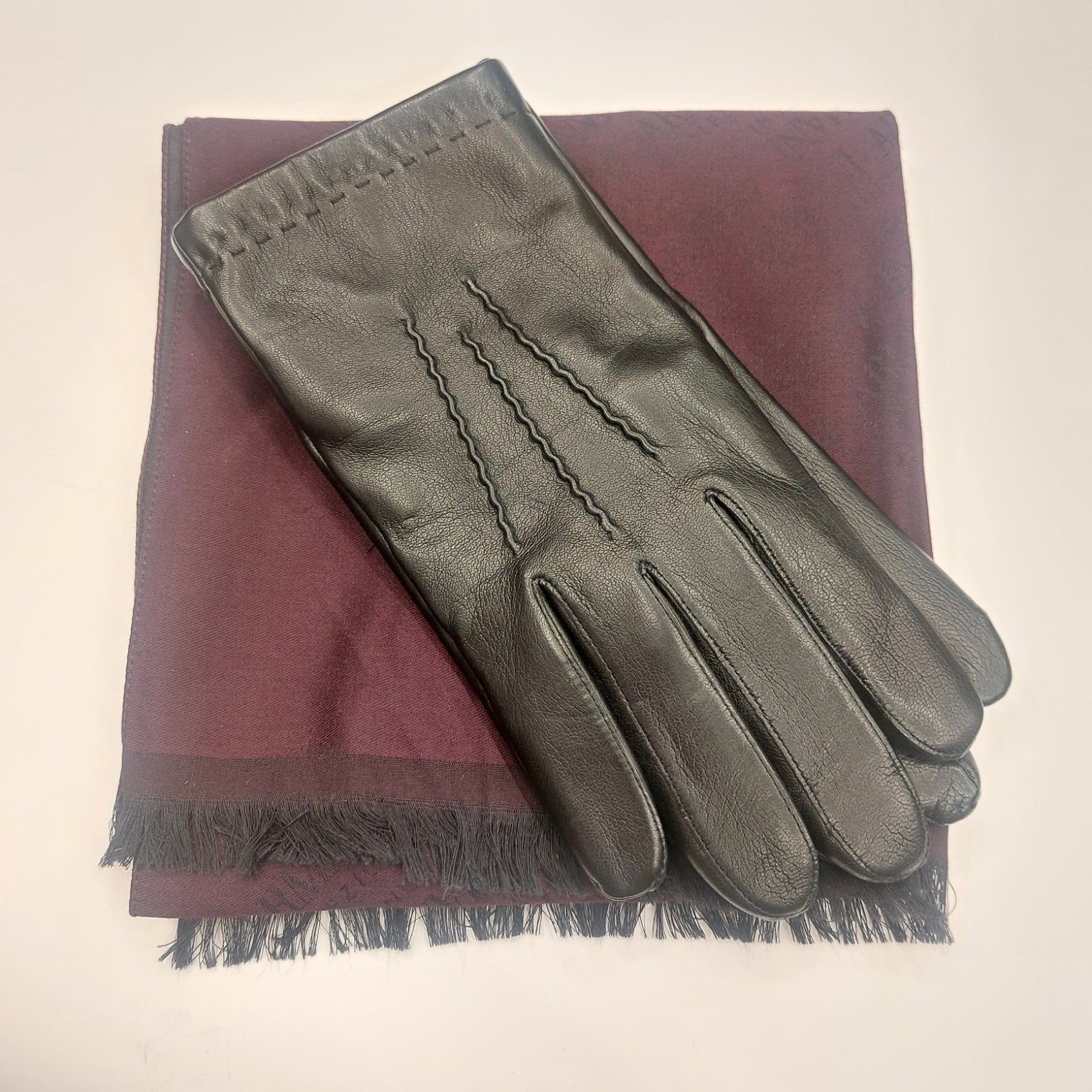 Handschoenen leder heren gevoerd met wol