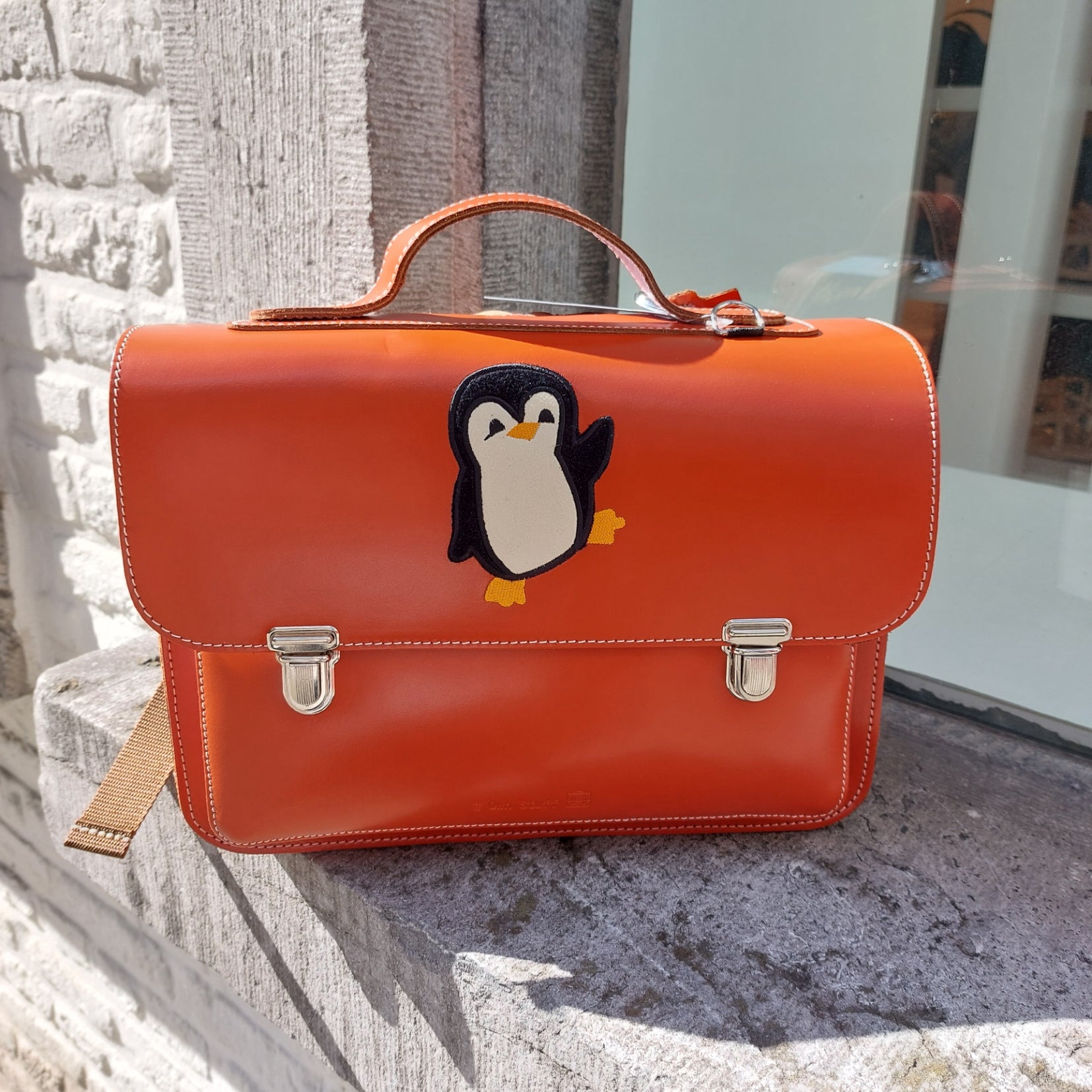 Boekentasje Own Stuff kleuter OS.014 laké roest pinguin