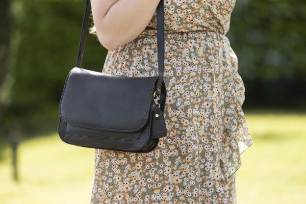 Handtas leder Suzie zwart