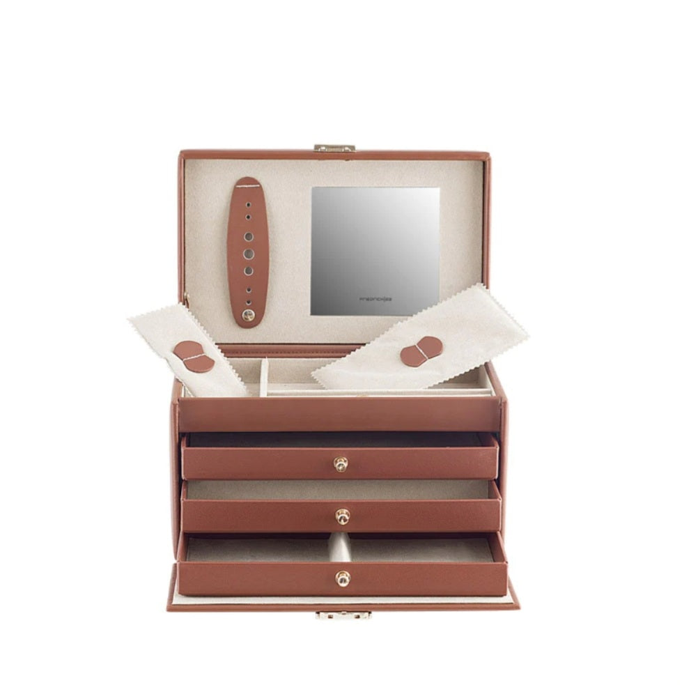 Juweeldoos leder cognac