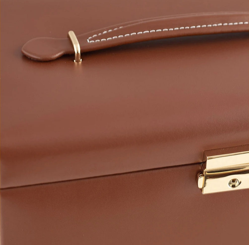 Juweeldoos leder cognac