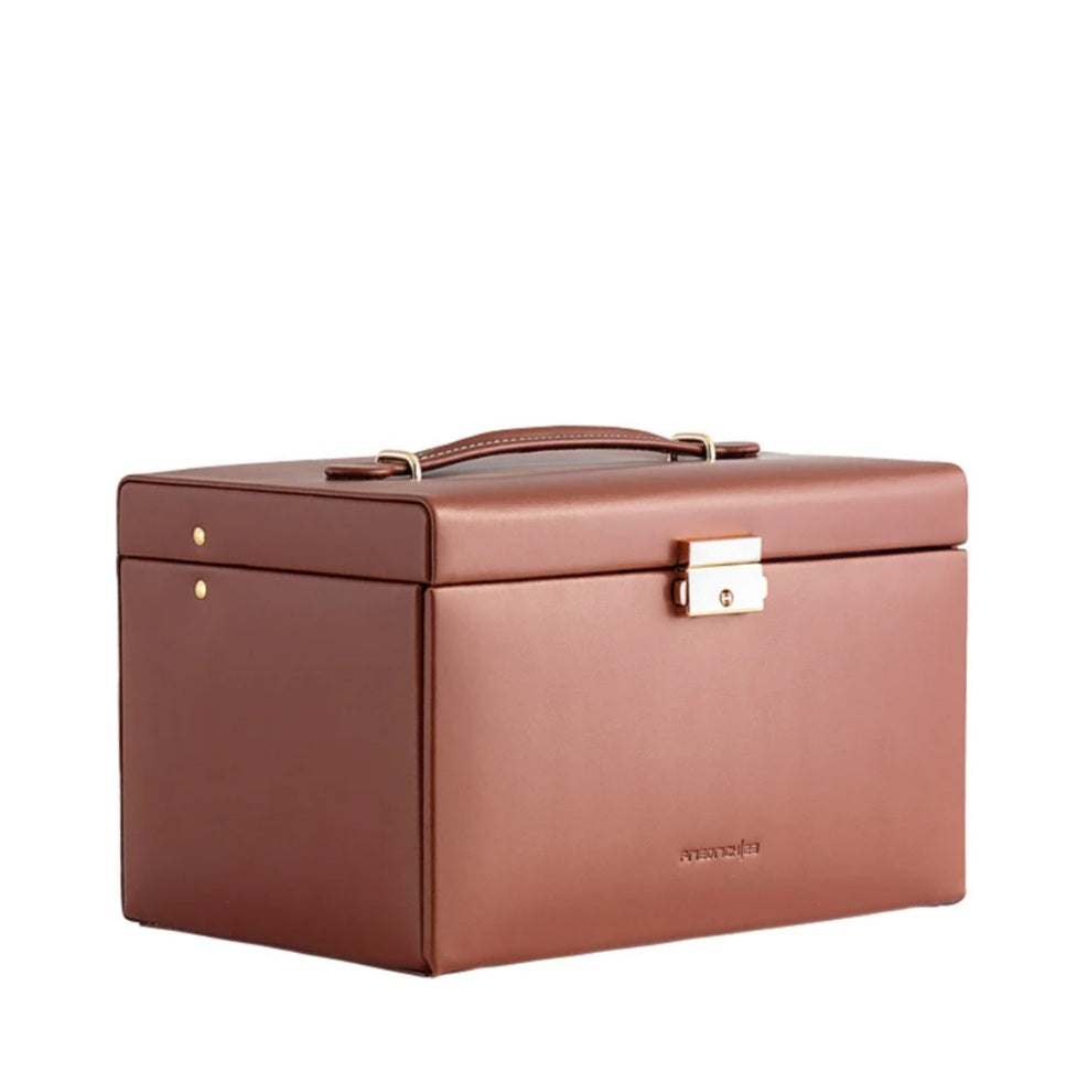 Juweeldoos leder cognac