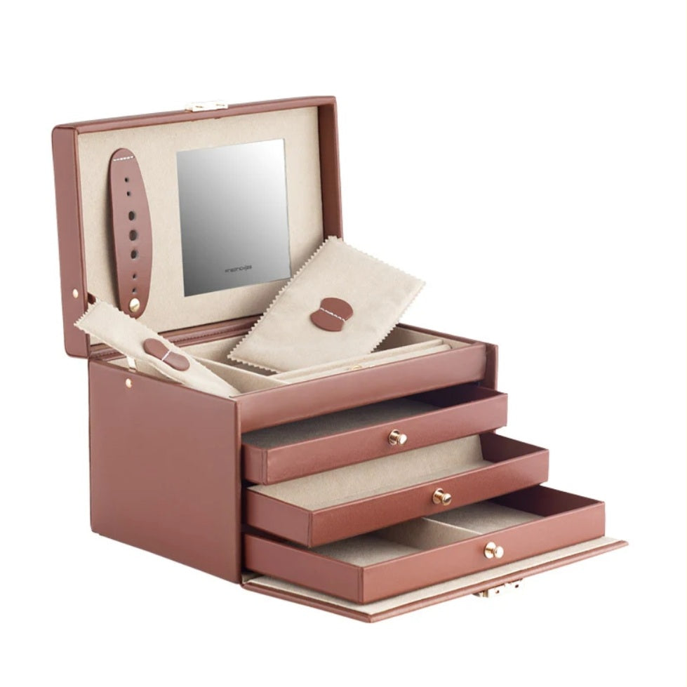 Juweeldoos leder cognac