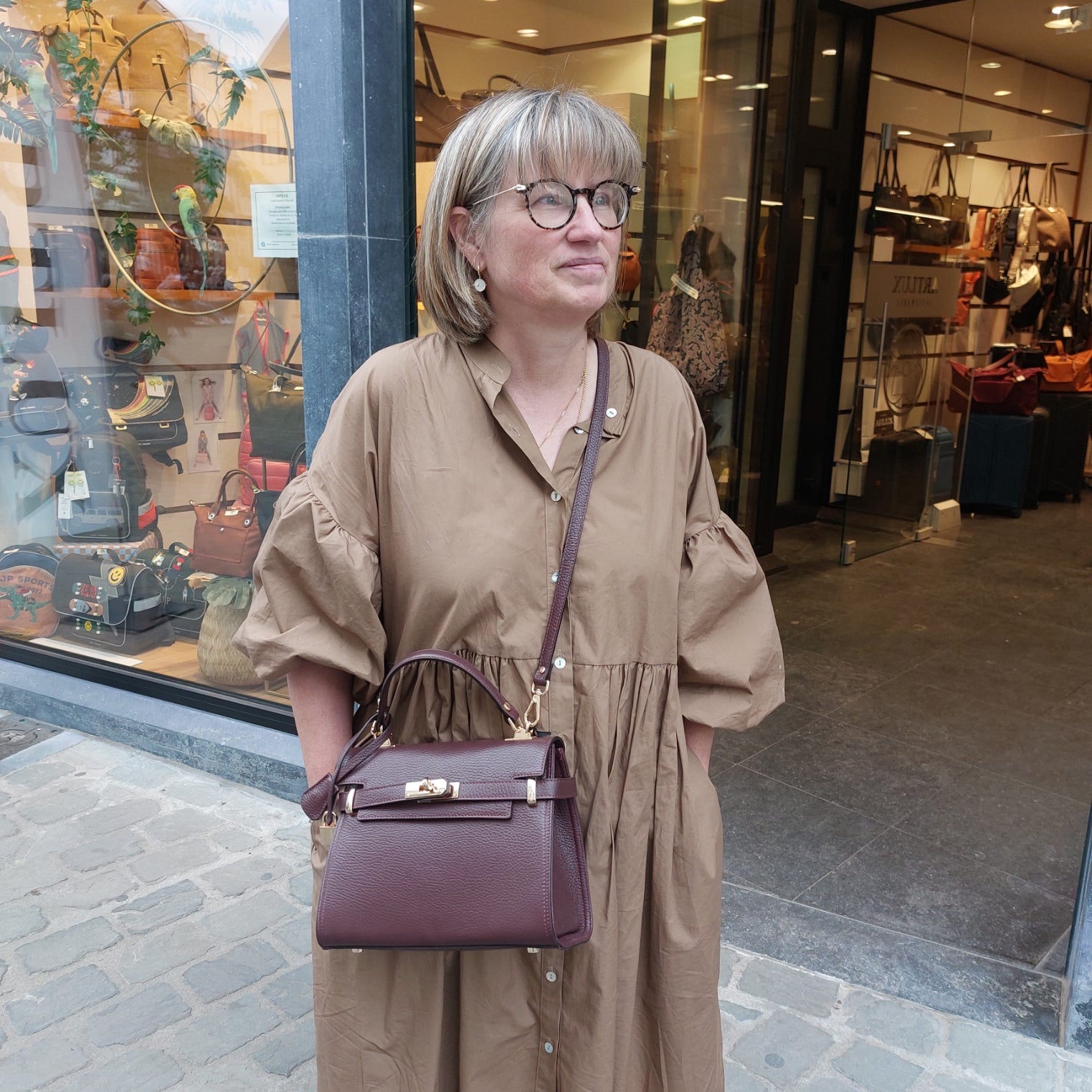 Hermès like lederen handtasje