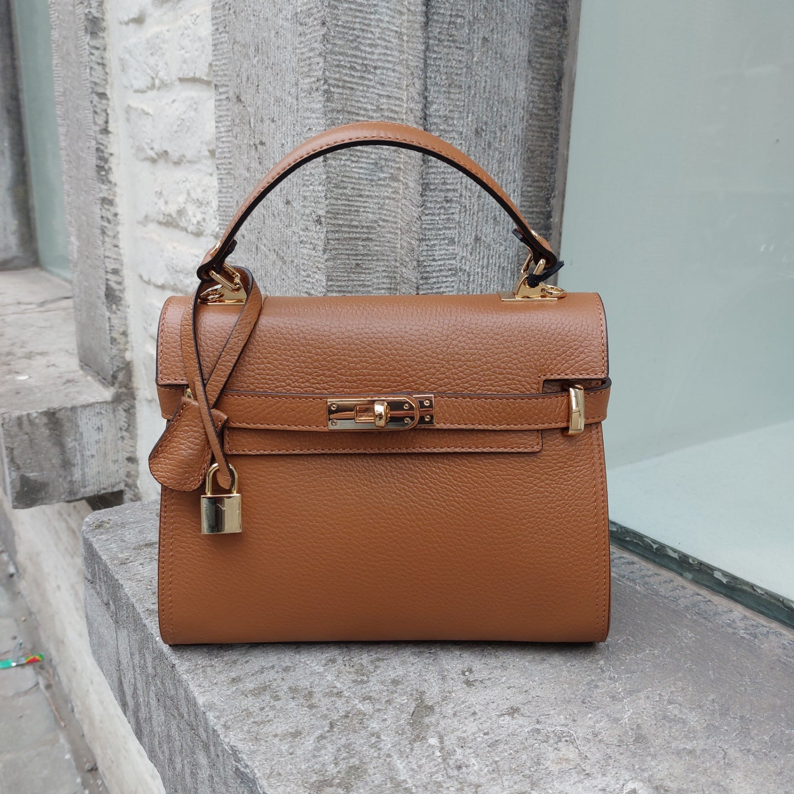 Hermès like lederen handtasje