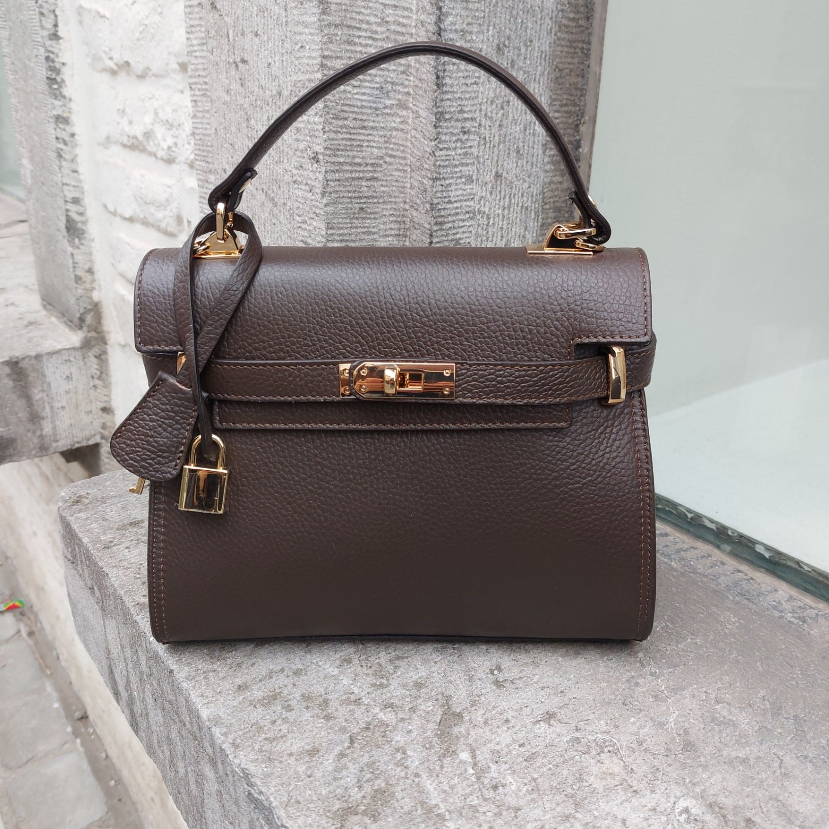 Hermès like lederen handtasje