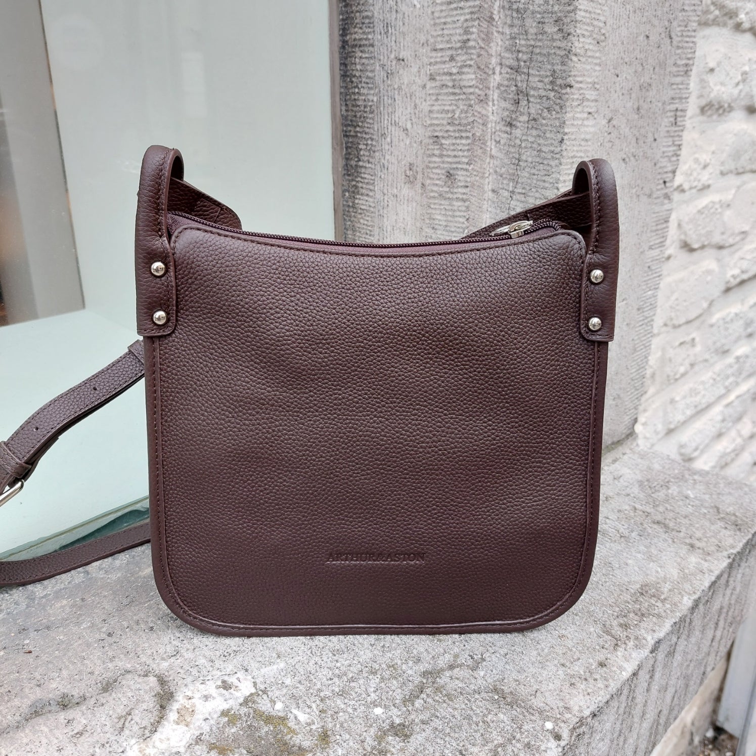 Handtas leder Rosalia bruin