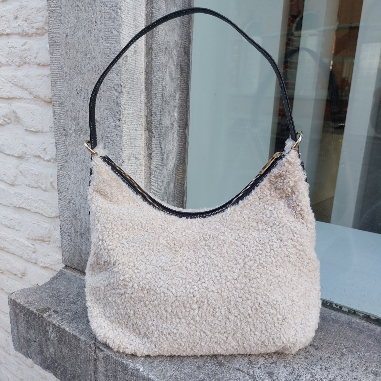 Carrie Shearling schoudertas Nathan-Baume