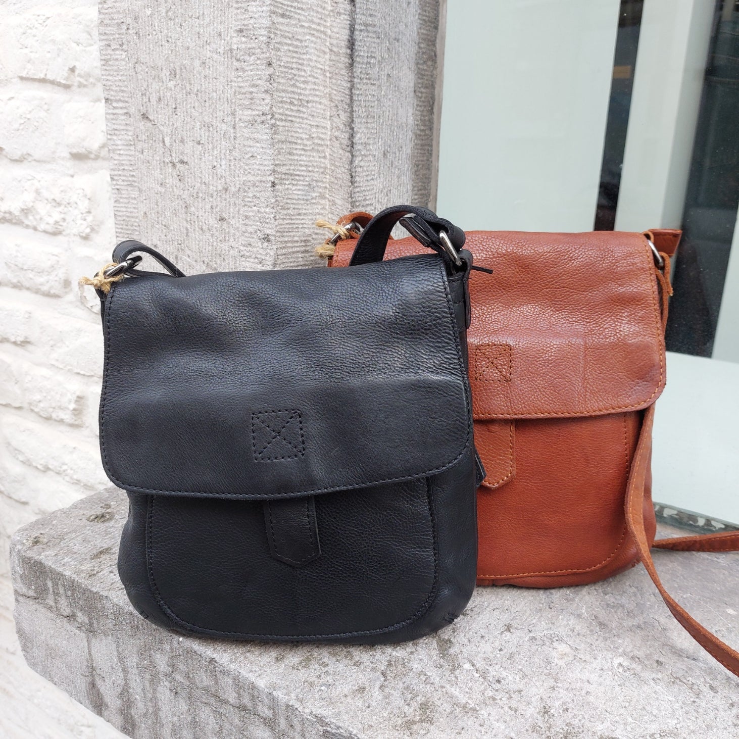 Schoudertas leder Bear Design