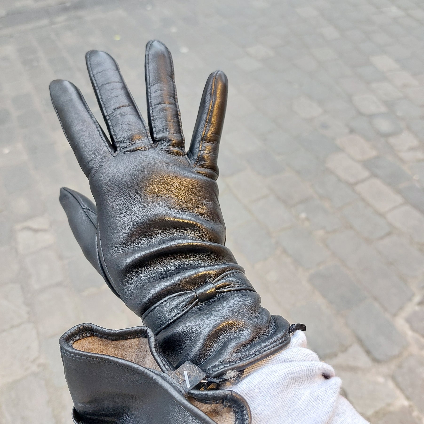 Handschoenen  dames leder zwart
