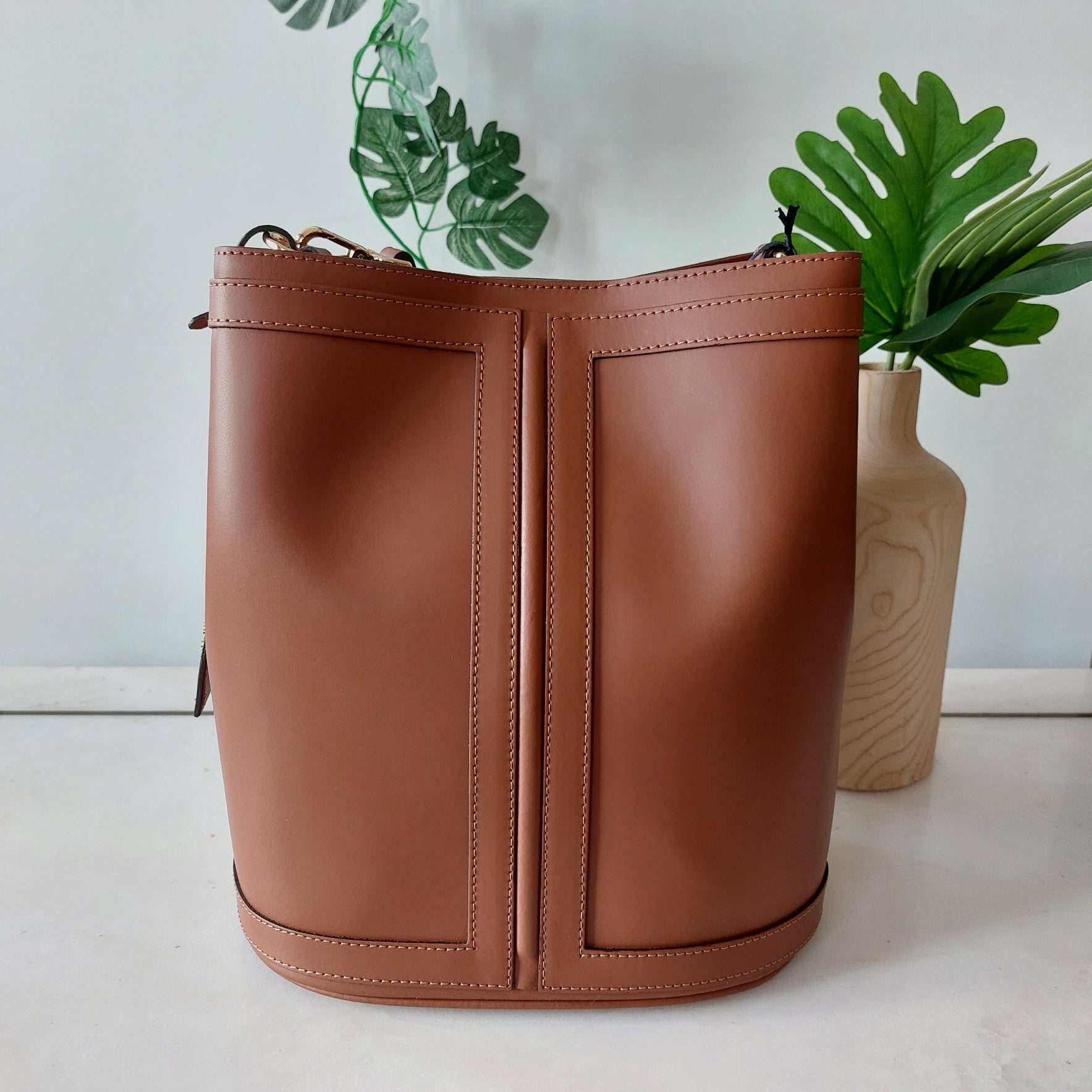 Schoudertas leder Carol J. 390 cuoio
