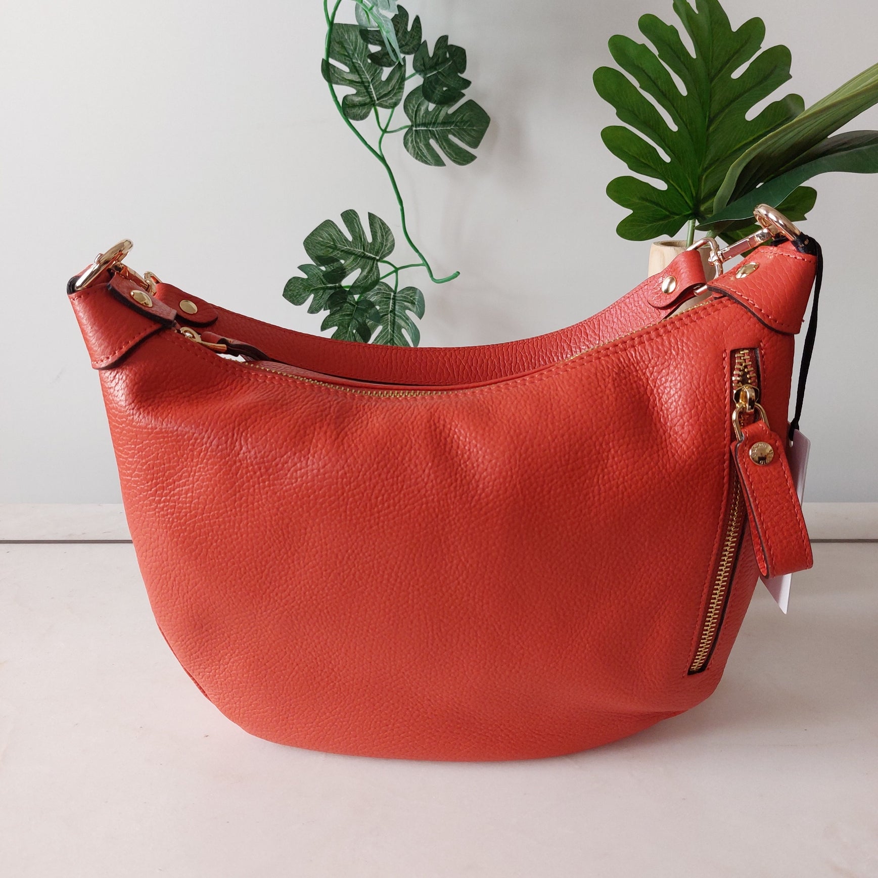 Handtas leder orange 443 Gianni Notaro