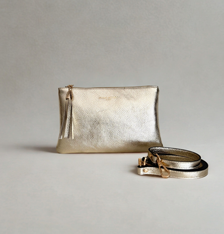 Gouden clutch leder