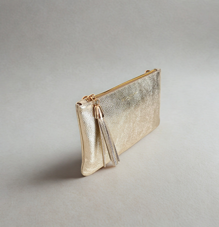 Gouden clutch leder