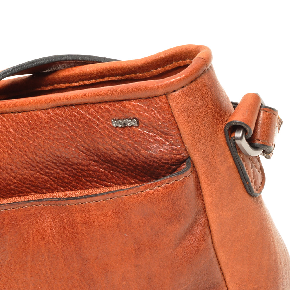 Cognac lederen crossovertas 335-043