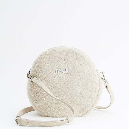 Leren crossbody tas Dora Shearling