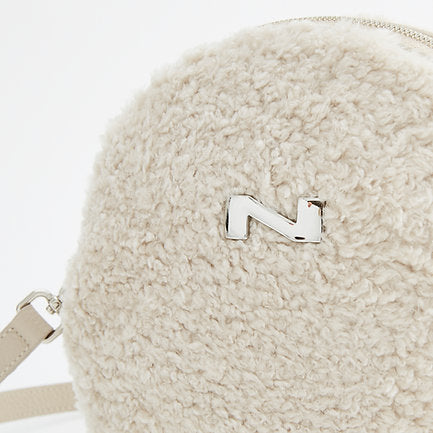 Leren crossbody tas Dora Shearling