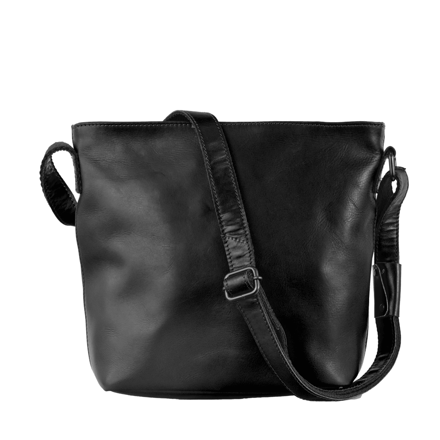 Handtas leder Saccoo zwart