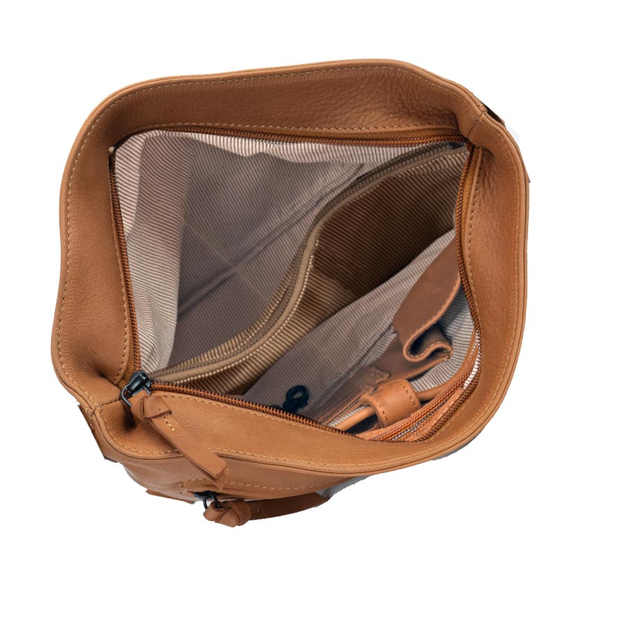 Handtas leder Saccoo cognac