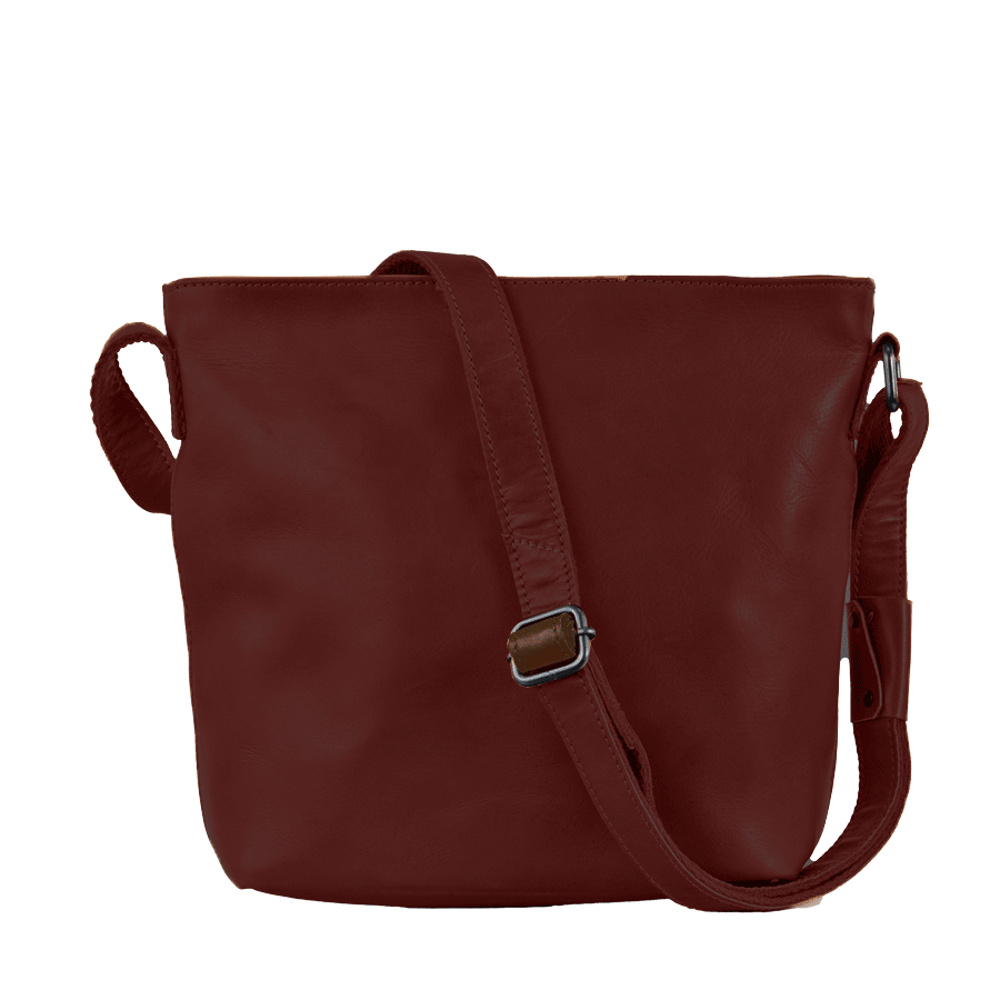 Handtas leder Saccoo chestnut