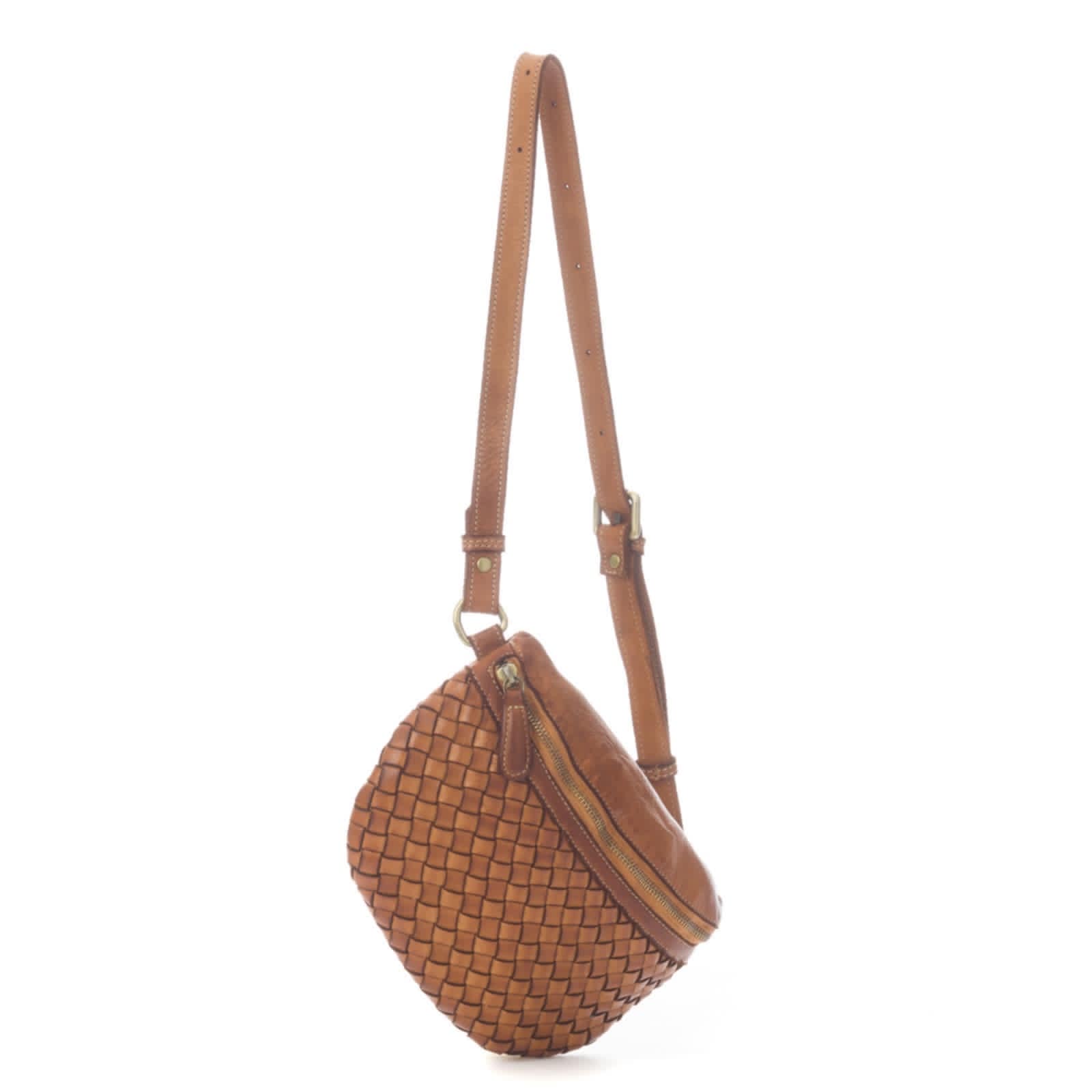ALBA gevlochten leren crossbody tas voor dames – compact en elegant ontwerp