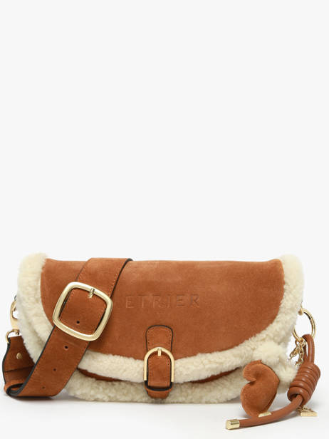 ETRIER ALPIN crossbody tas van suèdeleer met klepsluiting