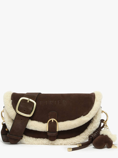 ETRIER ALPIN crossbody tas van suèdeleer met klepsluiting