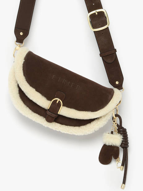 ETRIER ALPIN crossbody tas van suèdeleer met klepsluiting