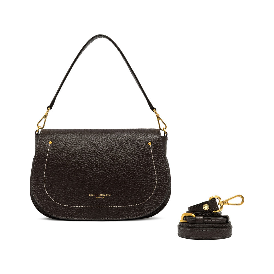 Gianni Chiarini Olga handtas in maxi-grain leer – vooraanzicht met flap