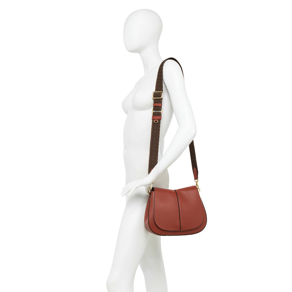 Gianni Chiarini Helena Round handtas in gehamerd leer 