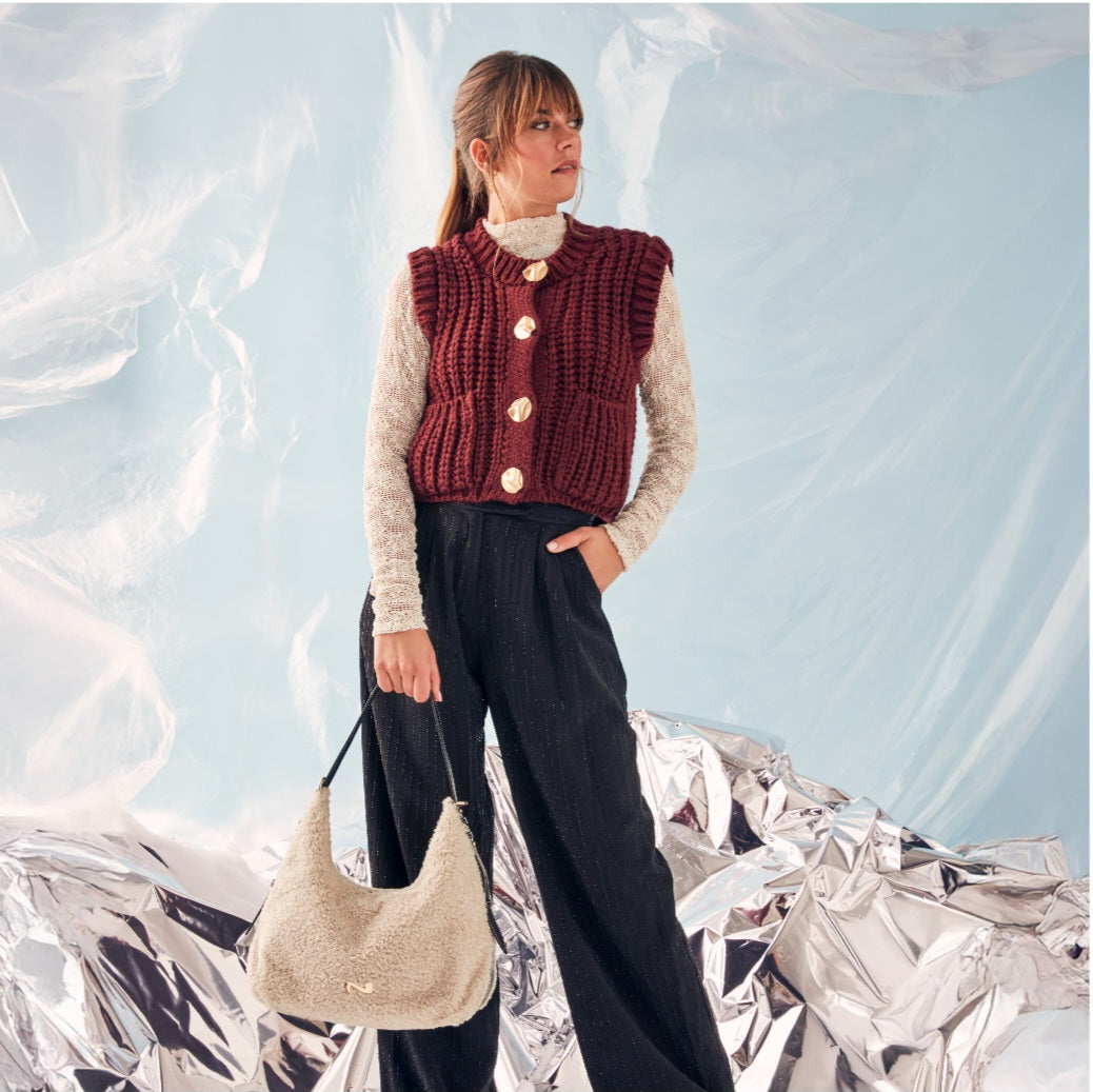 Carrie Shearling schoudertas Nathan-Baume