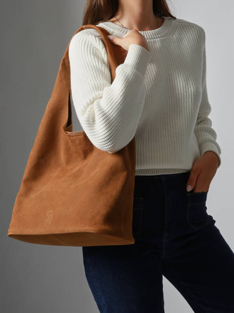 ETRIER CAVALIER NUBUCK L hobo tas in fluweelzacht nubuckleer