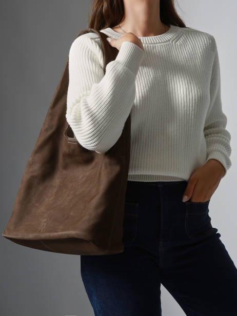 ETRIER CAVALIER NUBUCK L hobo tas in fluweelzacht nubuckleer