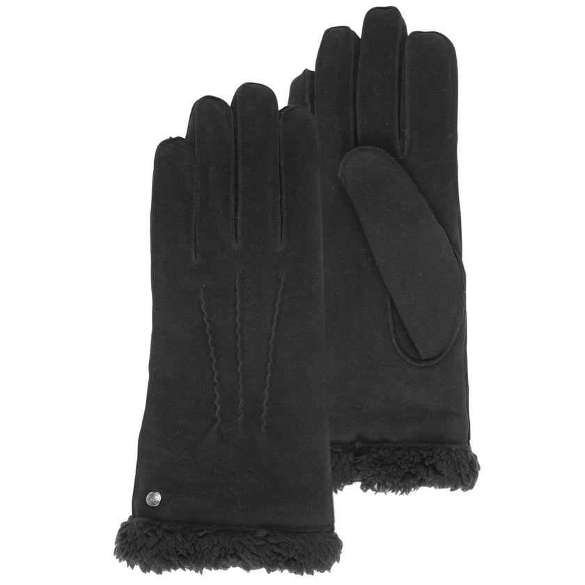 Handschoenen dames leder imitatiebont zwart