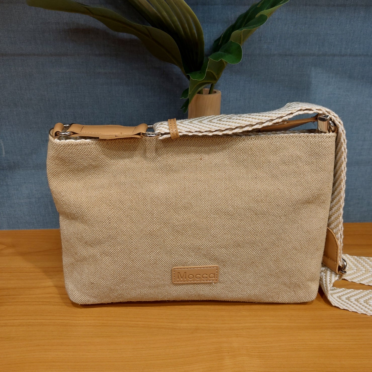 Zomerhandtas stof Mocca