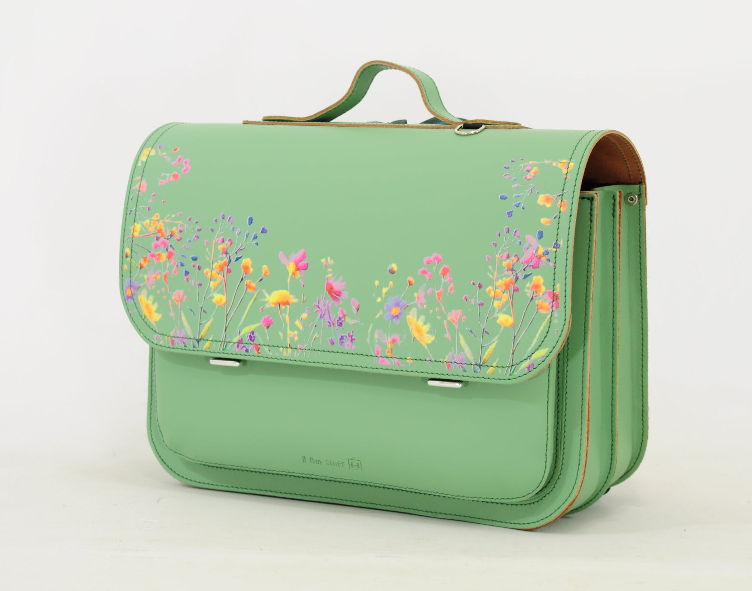 Boekentas Own Stuff lagere school OS.047 Pastel groen Wildflowers
