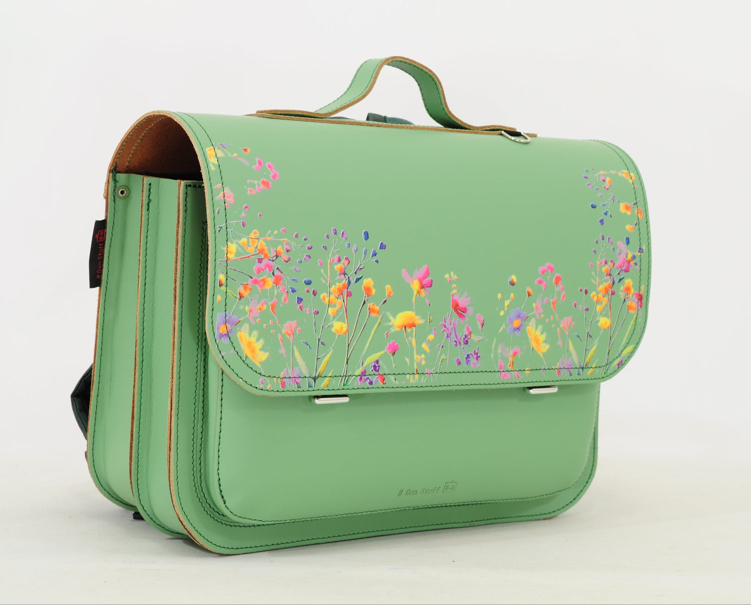 Boekentas Own Stuff lagere school OS.047 Pastel groen Wildflowers