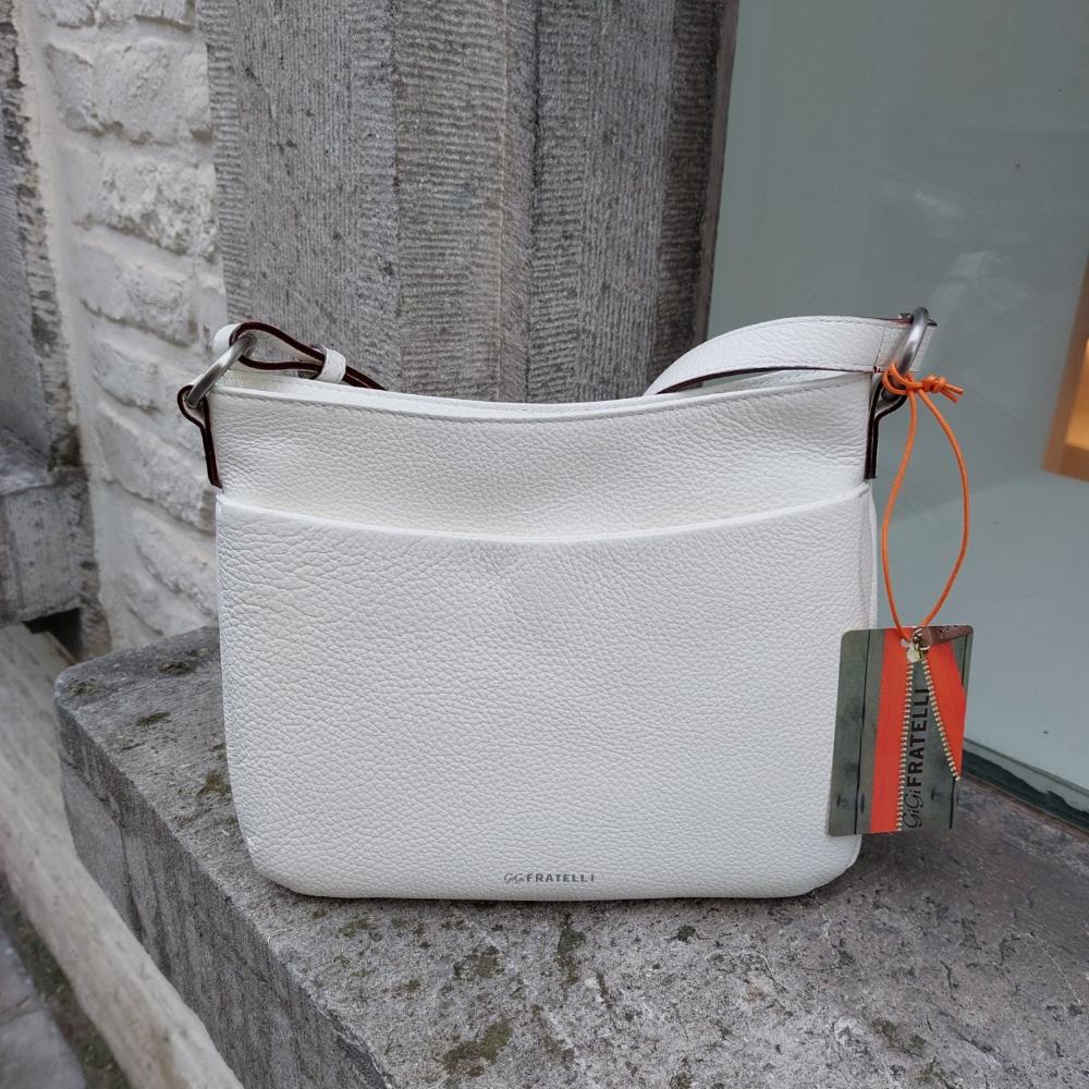 Handtas leder wit ROM0169