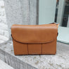 Lederen handtas cognac ROM0184