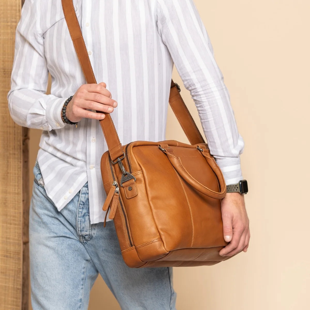 Computertas leder Boston