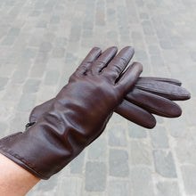Afbeelding in Gallery-weergave laden, Handschoenen DAMES leder met cachemire bruin
