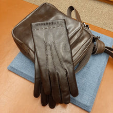Afbeelding in Gallery-weergave laden, Handschoenen HEREN leder met wol bruin
