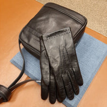 Afbeelding in Gallery-weergave laden, Handschoenen HEREN leder met wol zwart

