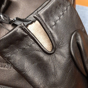 Handschoenen HEREN leder met wol zwart