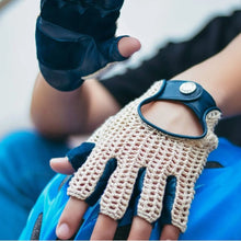Afbeelding in Gallery-weergave laden, Handschoenen HEREN fiets/scooter leder blauw
