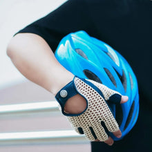 Afbeelding in Gallery-weergave laden, Handschoenen HEREN fiets/scooter leder blauw
