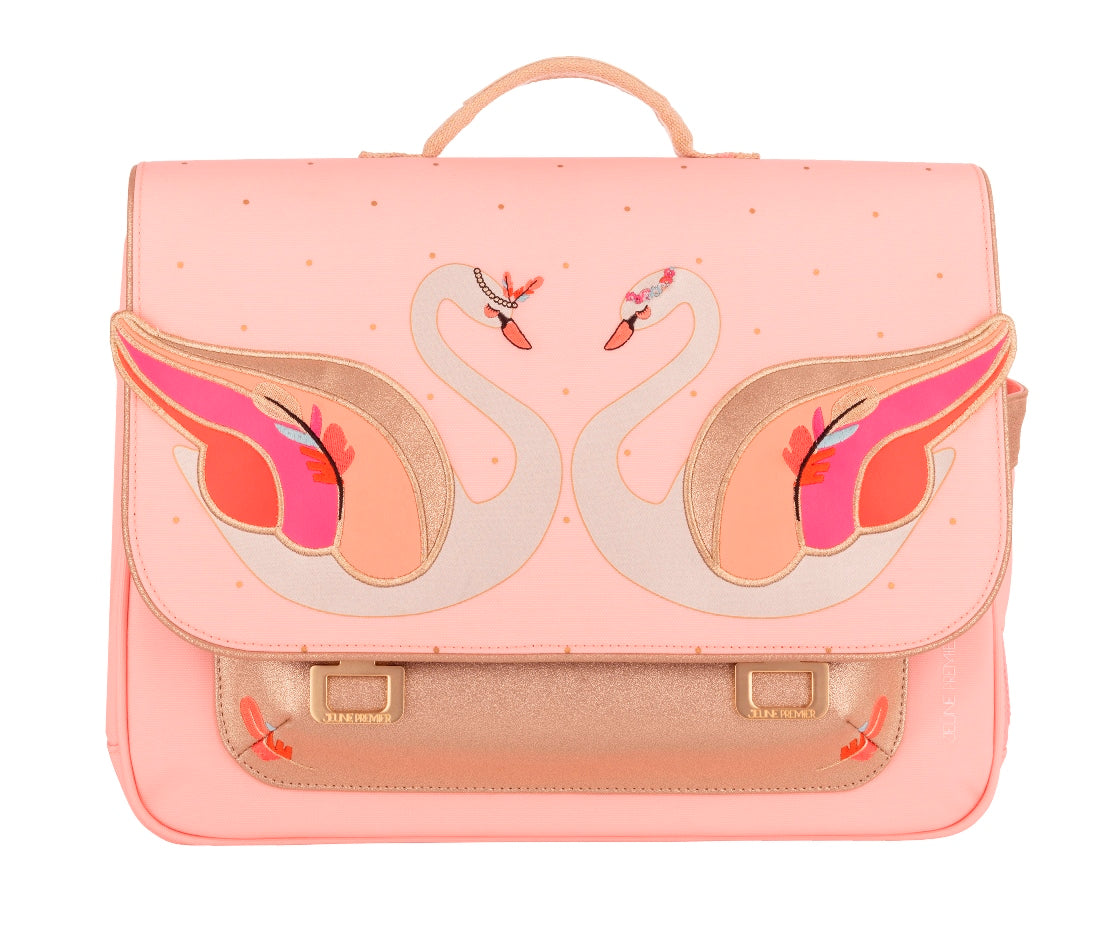 Jeune Premier Boekentas MIDI Pearly Swans