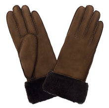 Afbeelding in Gallery-weergave laden, Handschoenen DAMES mouton retourné donker bruin
