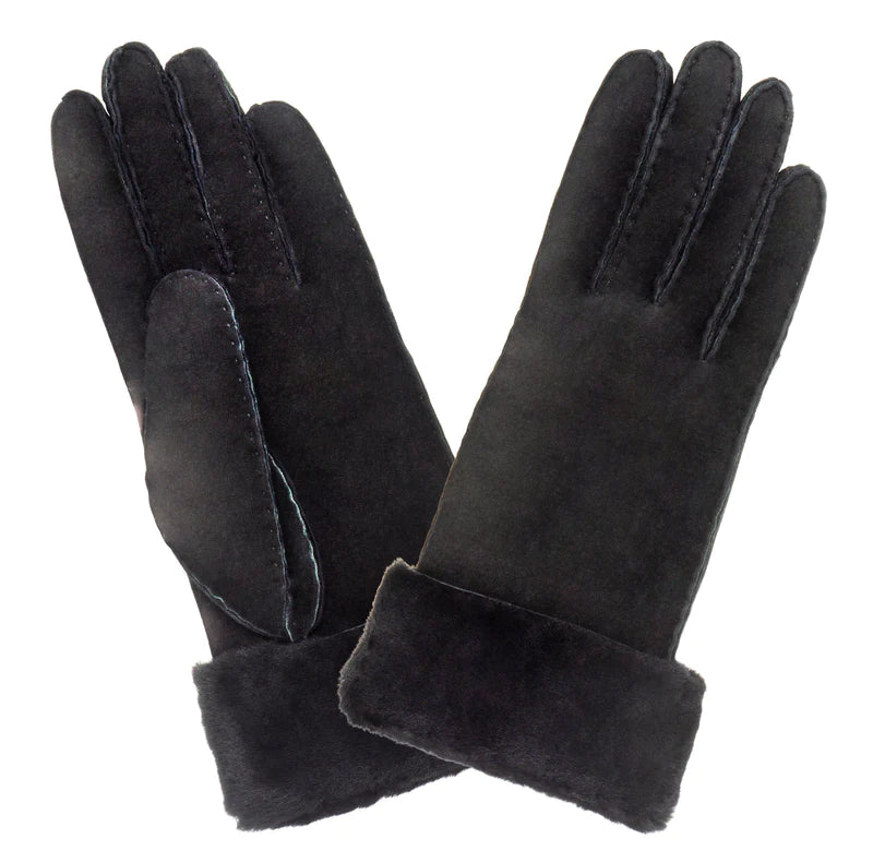 Handschoenen dames mouton retourné zwart