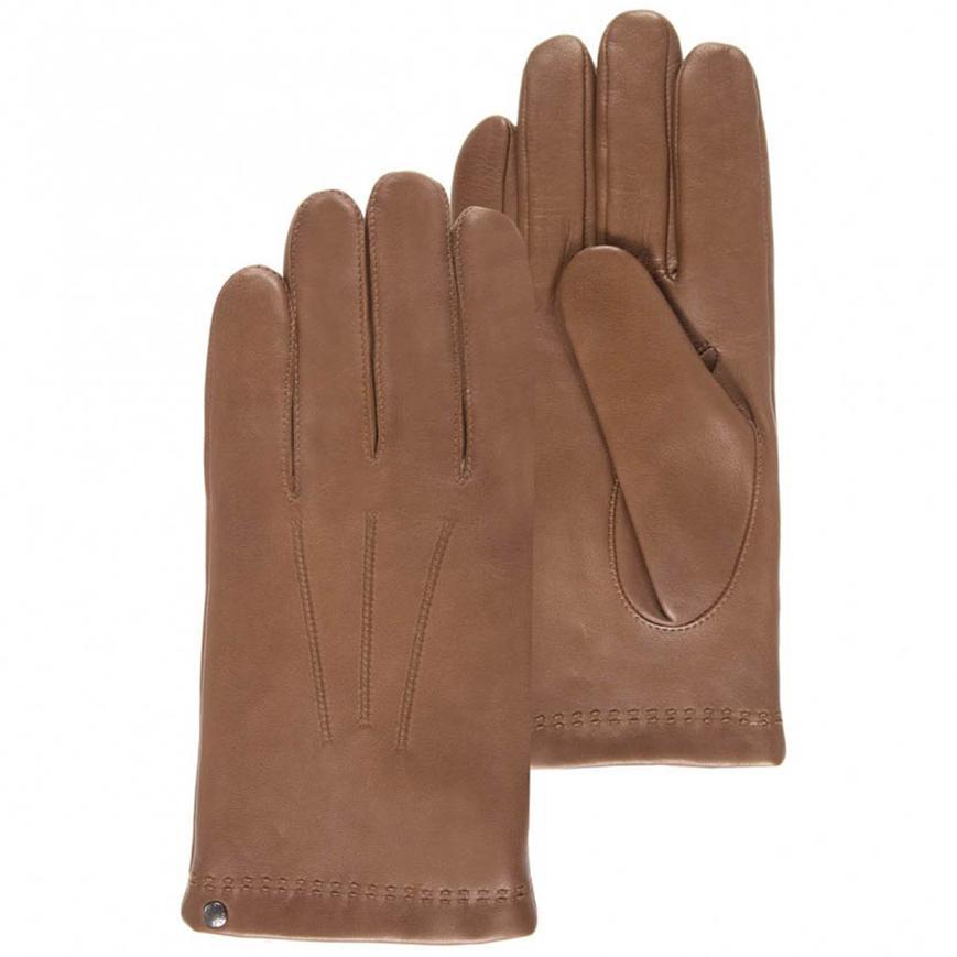 Handschoenen leder met zijde/cachemire zwart